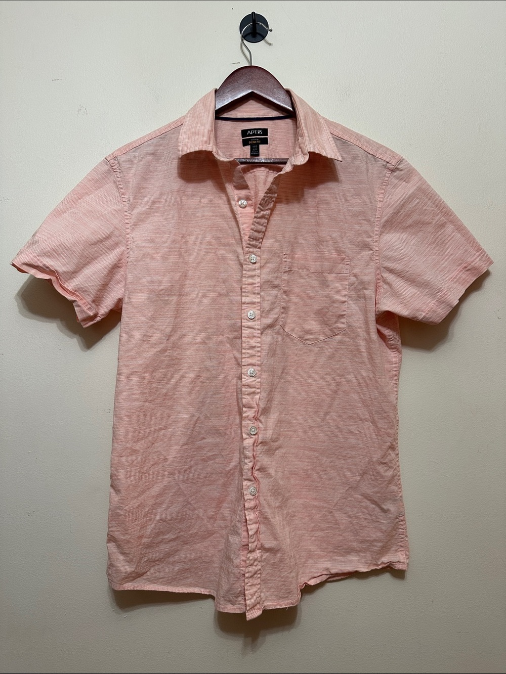 Apt. 9 Short-Sleeve Button-Down Shirt in Pale Pink